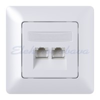 ПРИКЛУЧНИЦА КОМПЈУТЕРСКИ 2 X RJ45 KAT5 СО РАМКА Ø60 МИКРО НОВ  616509