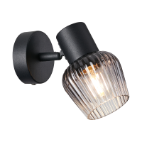 14100 Ѕидна светилка OASIS 1xE27 мат црна и стакло Luxera