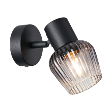 14100 Ѕидна светилка OASIS 1xE27 мат црна и стакло Luxera