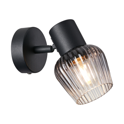 14100 Ѕидна светилка OASIS 1xE27 мат црна и стакло Luxera 14100 Ѕидна светилка OASIS 1xE27 мат црна и стакло Luxera