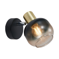 27513 Ѕидна светилка PEGAS 1xE14 црн метал со златно и стакло Luxera 