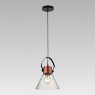 46081 NOVARA 1XE27/60W,D180,BLK/COP/CLEAR Висечка светилка