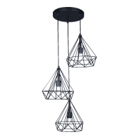 61455 РИАНО 3ХЕ27/60W,Црно висечка светилка