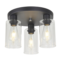 64423 ПЛАФ.СВЕТ. ORADEA 3XE27 ЦРНА LUXERA