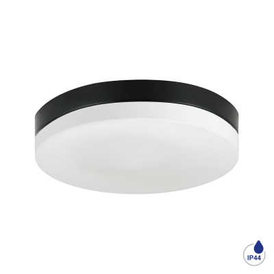 67114 Плафонска светилка PILLS 1xE27 IP44 црна со стакло Luxera 67114 Плафонска светилка PILLS 1xE27 IP44 црна со стакло Luxera