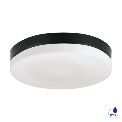 67115 Плафонска светилка PILLS 2xE27 IP44 црна со стакло Luxera