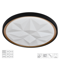 71327 ПЛАФ.СВЕТ NURRIA 33W 3000-6500K BLACK/COFFEE LUXERA