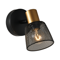 75470 Ѕидна светилка DAYTONA 1хЕ14 црно со златно метал Luxera